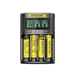 Chargeur de batteries 4 slots en USB, intelligent pour les batteries Li-ion, IMR, LiFePO4