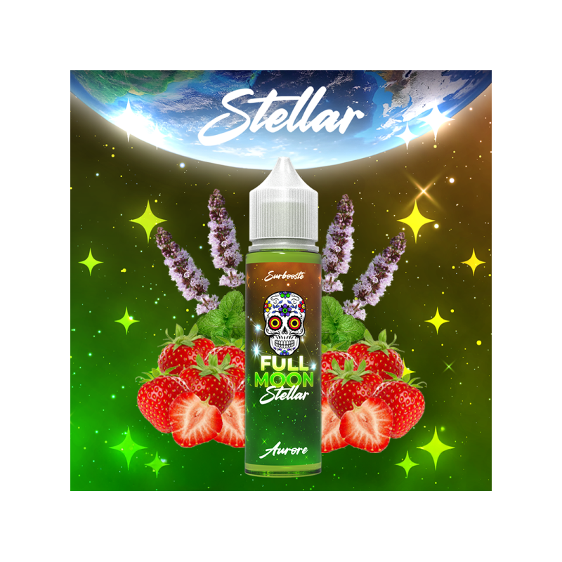E-liquide Aurore 50ml Stellar by Full Moon | Fraise & Menthe Florale