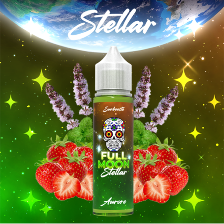 E-liquide Aurore 50ml Stellar by Full Moon | Fraise & Menthe Florale